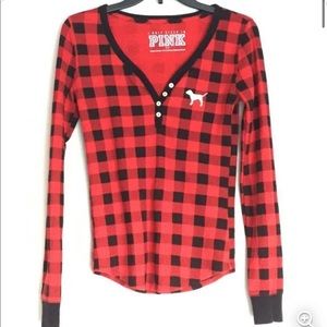 Victoria’s Secret PINK Plaid Long Sleeve Top